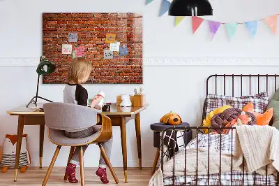 Magnetická popisovací tabule se vzorem staré cihlové zdi