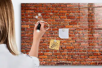 Magnetická popisovací tabule se vzorem staré cihlové zdi