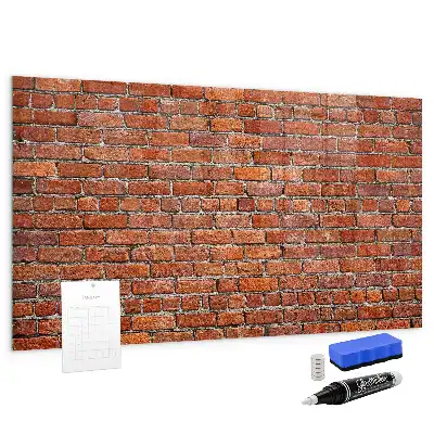 Magnetická popisovací tabule se vzorem staré cihlové zdi