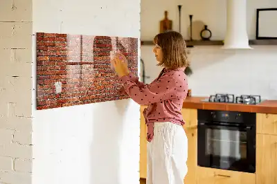Magnetická popisovací tabule se vzorem staré cihlové zdi