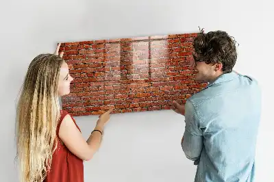 Magnetická popisovací tabule se vzorem staré cihlové zdi