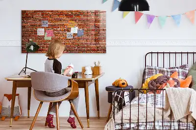Magnetická popisovací tabule se vzorem staré cihlové zdi