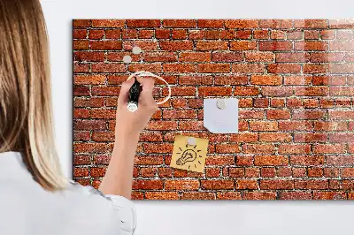 Magnetická popisovací tabule se vzorem staré cihlové zdi