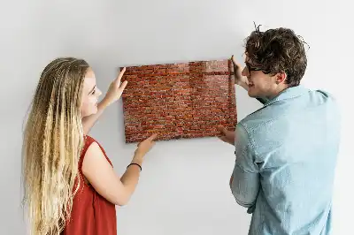 Magnetická popisovací tabule se vzorem staré cihlové zdi