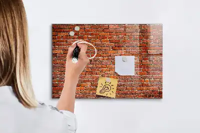 Magnetická popisovací tabule se vzorem staré cihlové zdi
