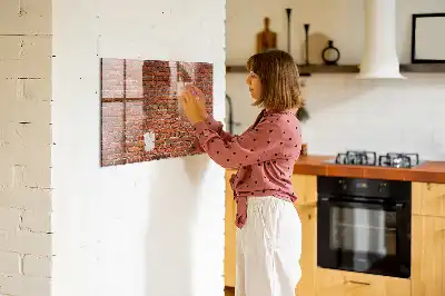 Magnetická popisovací tabule se vzorem staré cihlové zdi