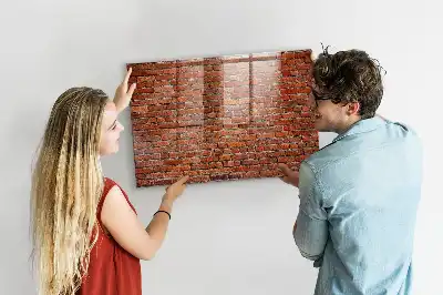 Magnetická popisovací tabule se vzorem staré cihlové zdi