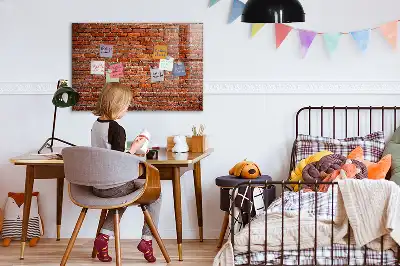 Magnetická popisovací tabule se vzorem staré cihlové zdi