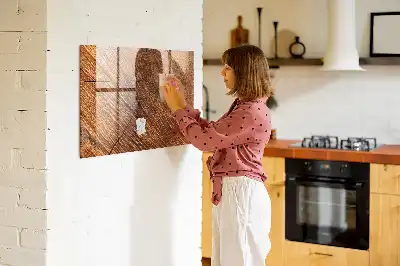 Magnetická popisovací tabule dekorativní dřevěný vzhled