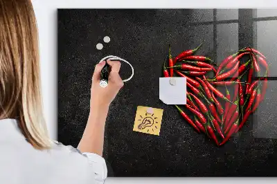 Magnetická popisovací tabule ve tvaru srdce z papriček