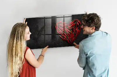 Magnetická popisovací tabule ve tvaru srdce z papriček