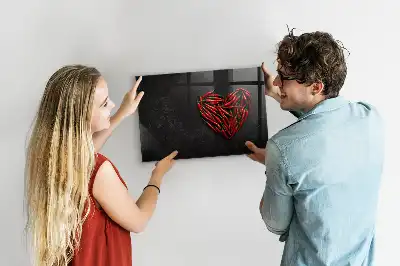 Magnetická popisovací tabule ve tvaru srdce z papriček