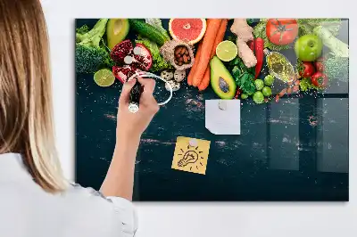 Magnetická popisovací tabule zelenina na stole