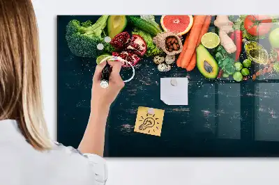 Magnetická popisovací tabule zelenina na stole