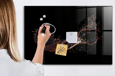 Magnetická tabule na kreslení v designu rozlitého nápoje