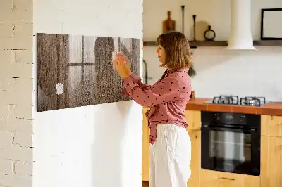 Magnetická tabule na kreslení v dekoru tmavého dřeva