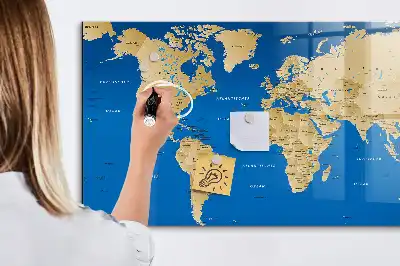 Magnetická popisovací tabule svět