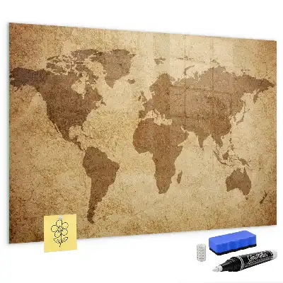 Mapa světa vintage magnetická tabule na kreslení