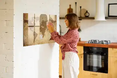 Mapa světa vintage magnetická tabule na kreslení