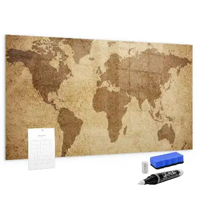 Mapa světa vintage magnetická tabule na kreslení