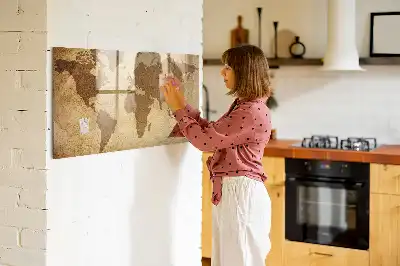 Mapa světa vintage magnetická tabule na kreslení