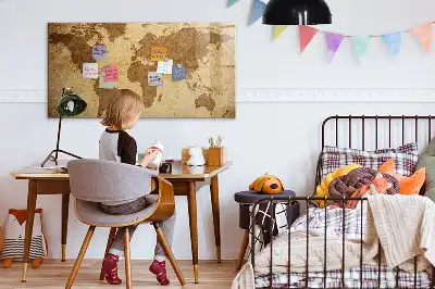 Mapa světa vintage magnetická tabule na kreslení