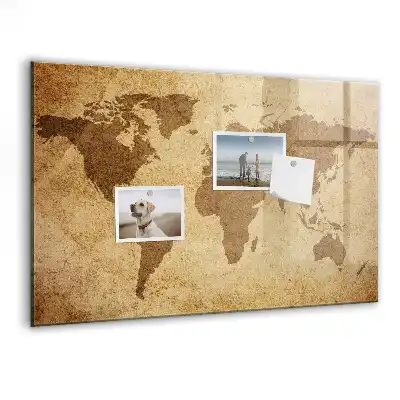 Mapa světa vintage magnetická tabule na kreslení
