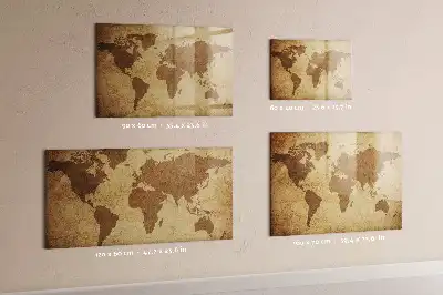 Mapa světa vintage magnetická tabule na kreslení
