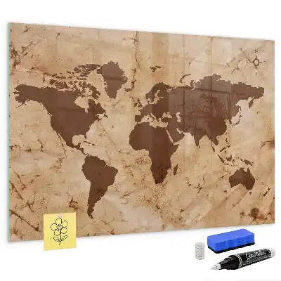 Magnetická popisovací tabule mapa světa ve vintage stylu