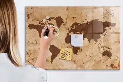 Magnetická popisovací tabule mapa světa ve vintage stylu