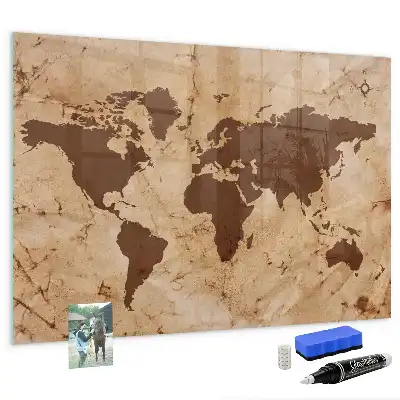 Magnetická popisovací tabule mapa světa ve vintage stylu