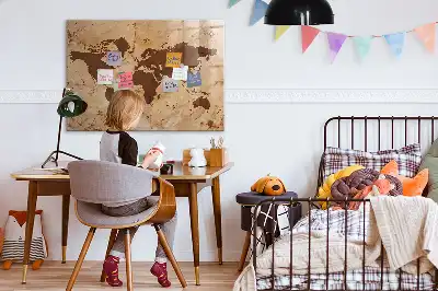 Magnetická popisovací tabule mapa světa ve vintage stylu