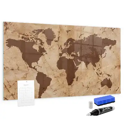 Magnetická popisovací tabule mapa světa ve vintage stylu