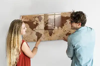 Magnetická popisovací tabule mapa světa ve vintage stylu