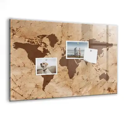 Magnetická popisovací tabule mapa světa ve vintage stylu