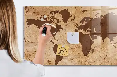 Magnetická popisovací tabule mapa světa ve vintage stylu
