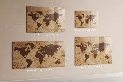 Magnetická popisovací tabule mapa světa ve vintage stylu