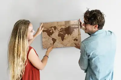 Magnetická popisovací tabule mapa světa ve vintage stylu
