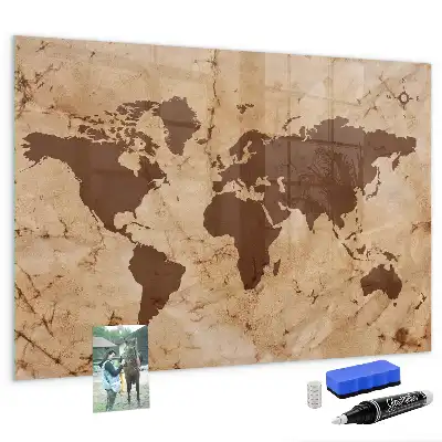 Magnetická popisovací tabule mapa světa ve vintage stylu