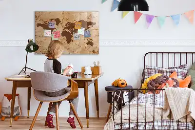 Magnetická popisovací tabule mapa světa ve vintage stylu