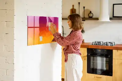 Magnetická tabule na kreslení východ slunce