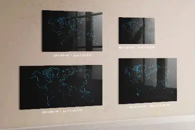 Magnetická popisovací tabule s motivem obrysů mapy světa