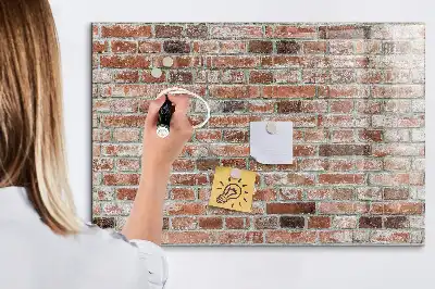 Magnetická popisovací tabule v designu cihlové zdi