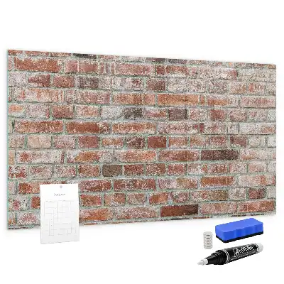Magnetická popisovací tabule v designu cihlové zdi