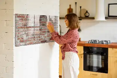 Magnetická popisovací tabule v designu cihlové zdi