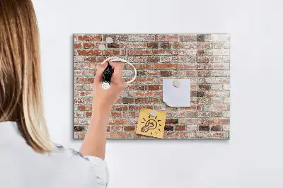Magnetická popisovací tabule v designu cihlové zdi