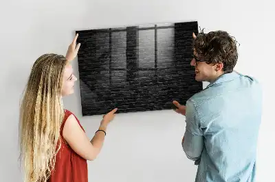 Magnetická popisovací tabule tmavá cihlová zeď