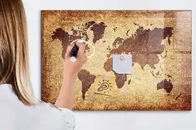 Magnetická tabule na kreslení motiv stará mapa světa