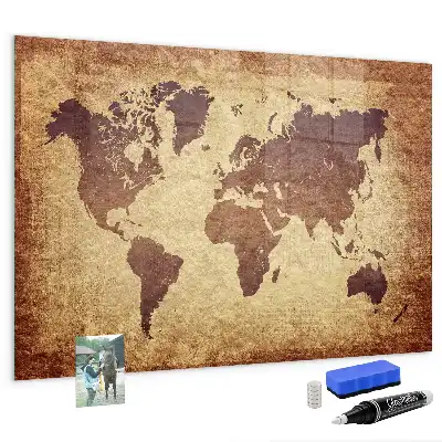 Magnetická tabule na kreslení motiv stará mapa světa