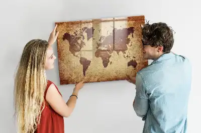 Magnetická tabule na kreslení motiv stará mapa světa